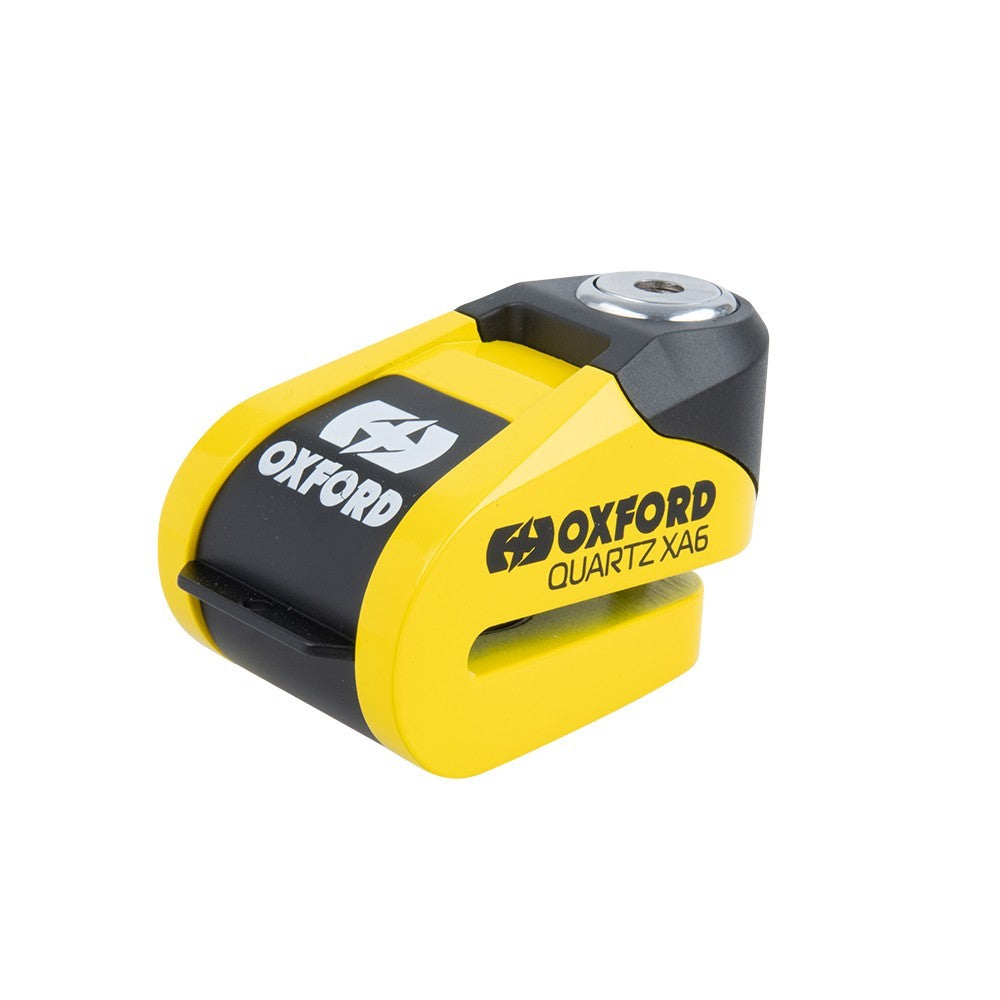 Oxford Quartz Alarm XA6 Motorcycle Motorbike Disc Lock 6mm Pin Yellow/Black