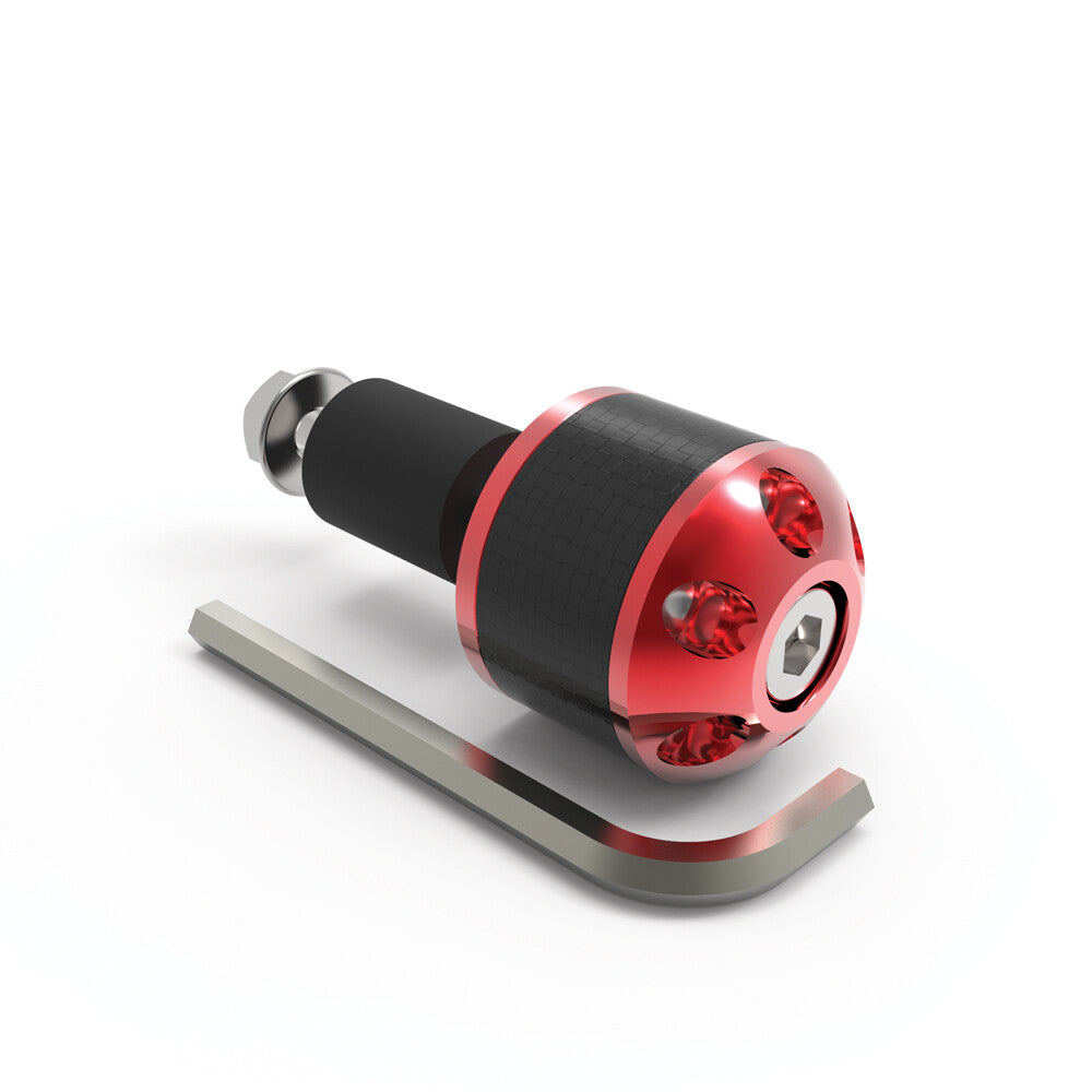 Oxford CarbEnds 1 Weighted CNC Motorcycle Motorbike Bar Ends - Red - OX583