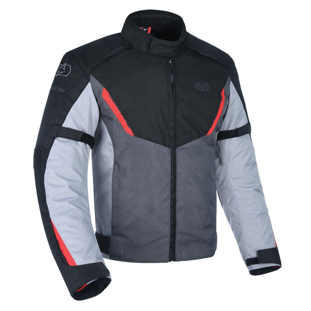 Oxford Delta 1.0 Short Waterproof Textile Motorcycle Motorbike Jacket Black Grey