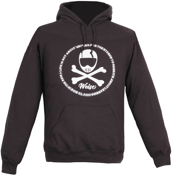 Weise Casual Mens Skull Pull Over Black Hoodie
