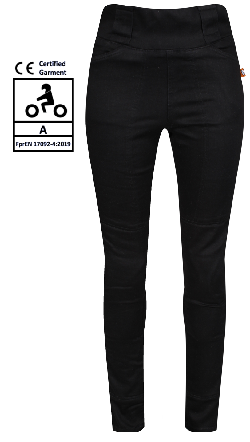 Moto Girl Melissa Ladies Aramid Lined Motorcycle Motorbike Black Jeggings