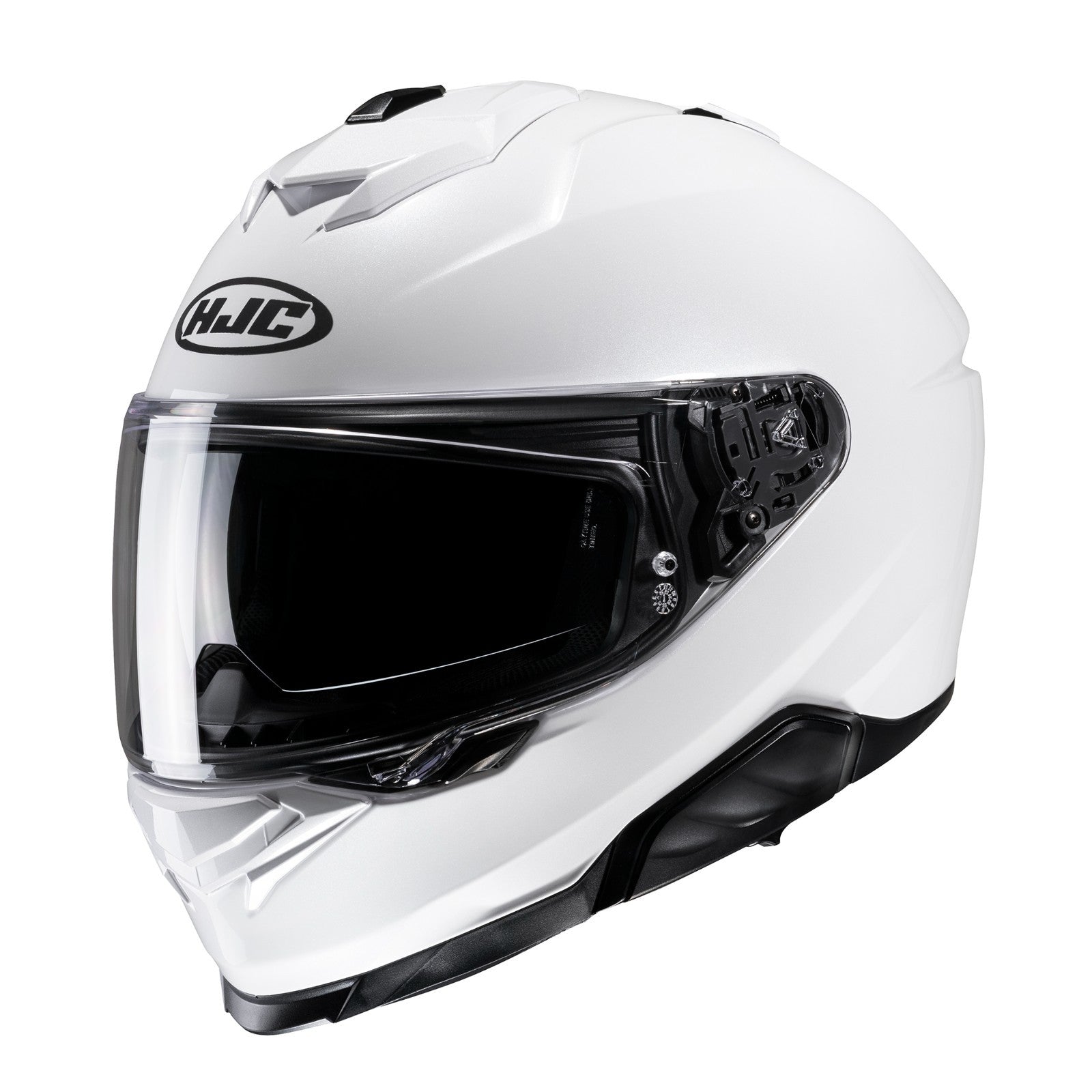 HJC I71 Plain Gloss Pearl White Full Face Sun Visor Motorcycle Motorbike Helmet