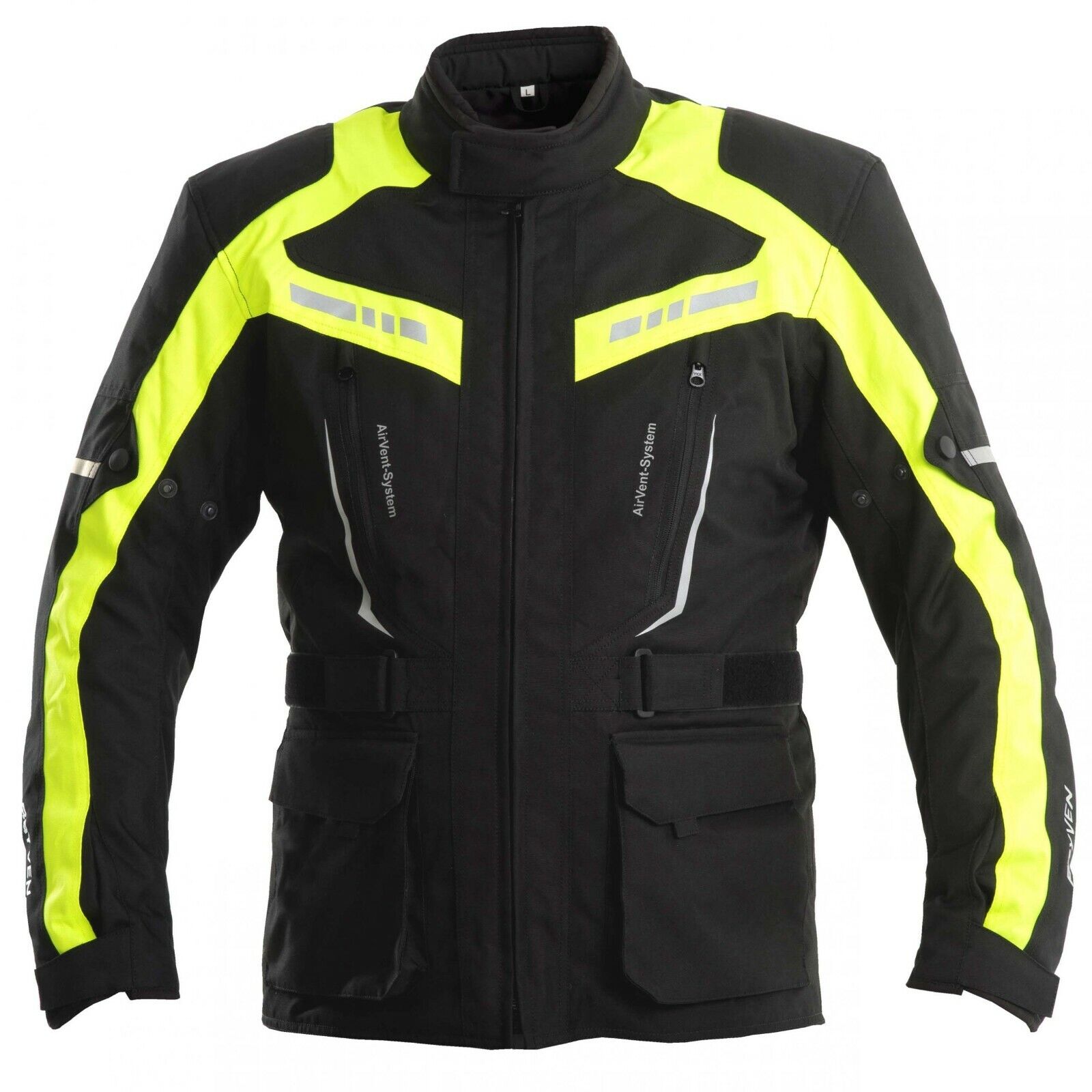 Rayven Scotty Waterproof CE Approved Motorcycle Motorbike Jacket - Black Fluo
