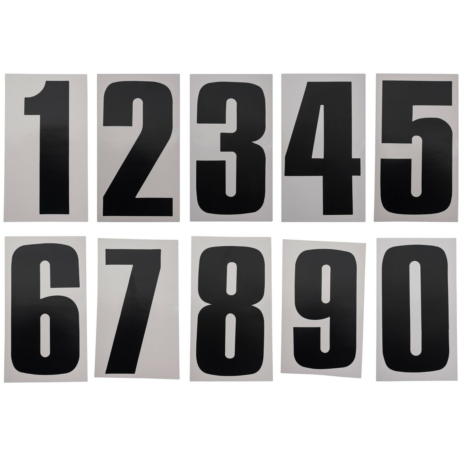 Bike It 6 Inch Motorcycle Motorbike Race Numbers - Black - 10 Pack