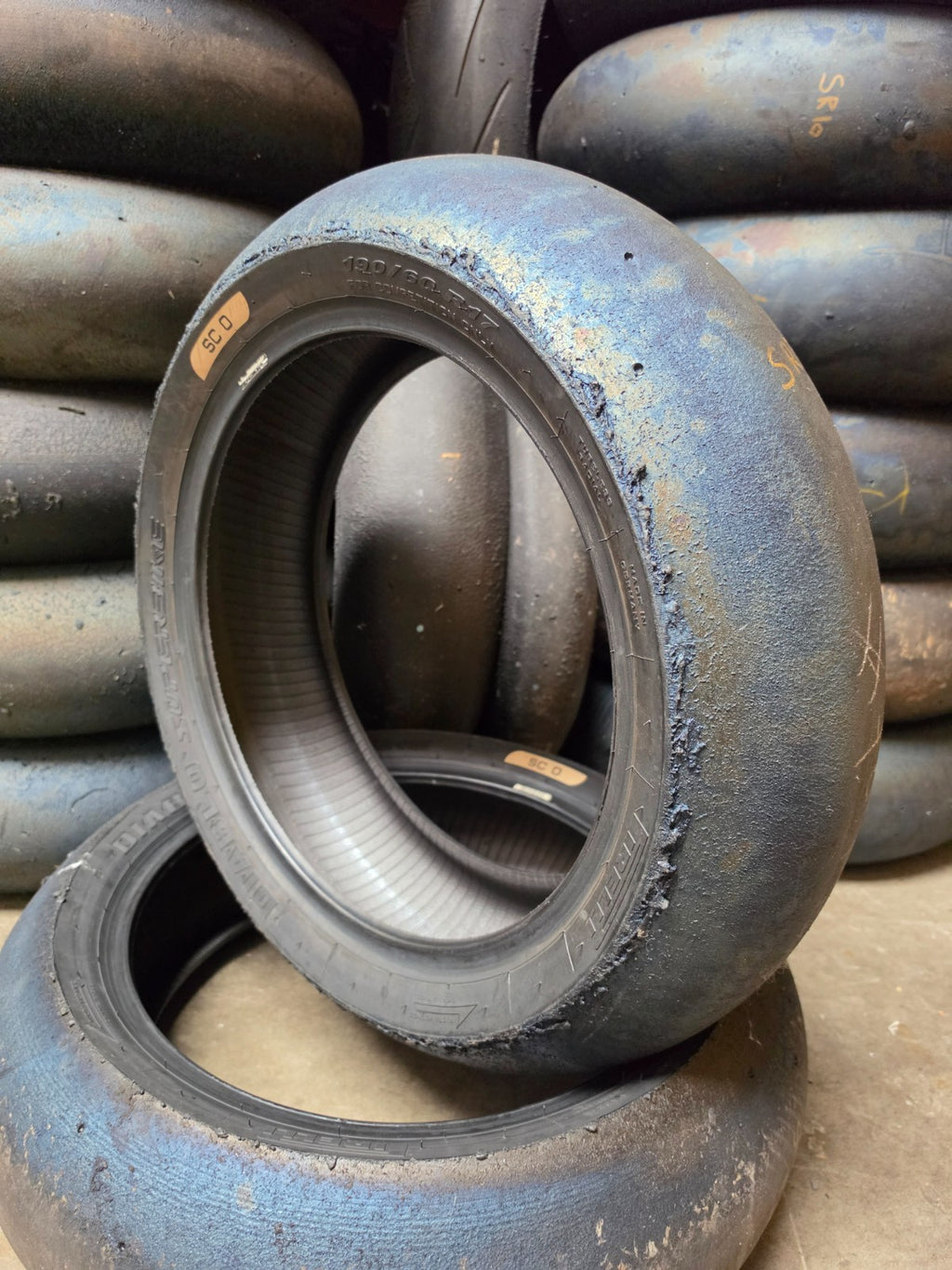 Pirelli Diablo Superbike SC0 190/60-17 Used BSB Scrub Motorcycle Tyre - SR7