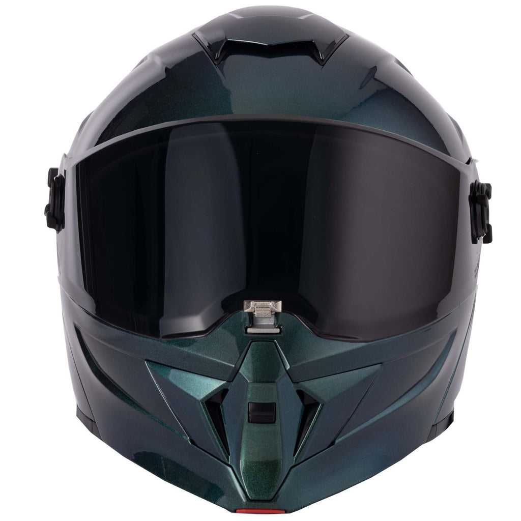 VCAN H276 Gradient Green Blue Flip Front ECE 2206 Motorcycle Motorbike Helmet