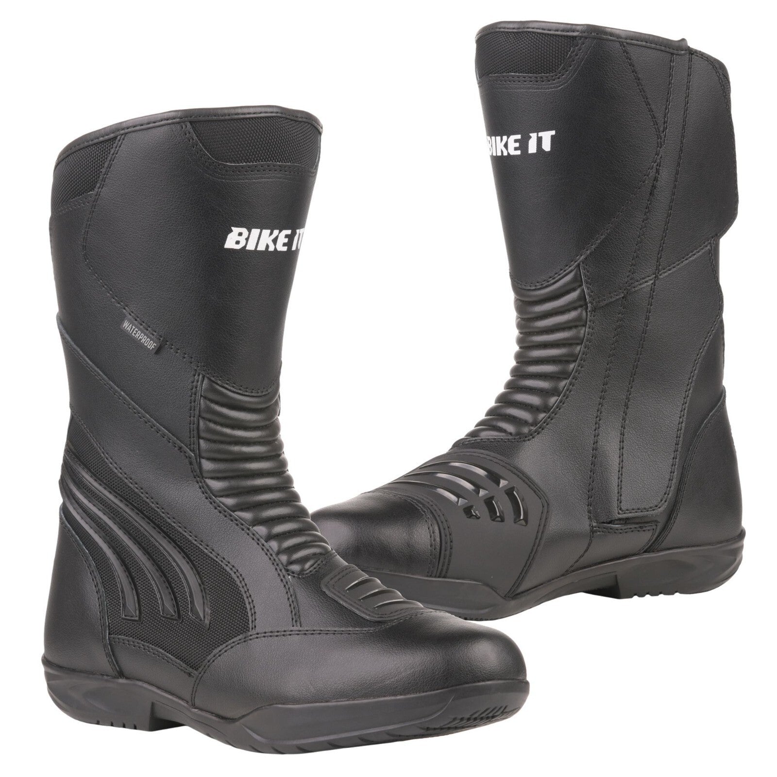 Bike It Burhou All-Seasons Waterproof Black Touring Motorcycle Motorbike Boots