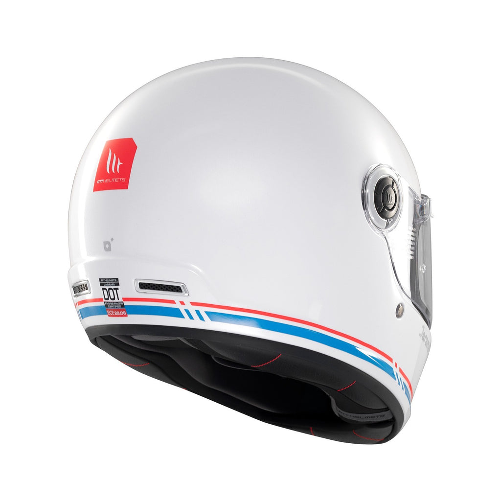 MT Jarama SV Plain Gloss White Classic Style Motorcycle Motorbike Helmet