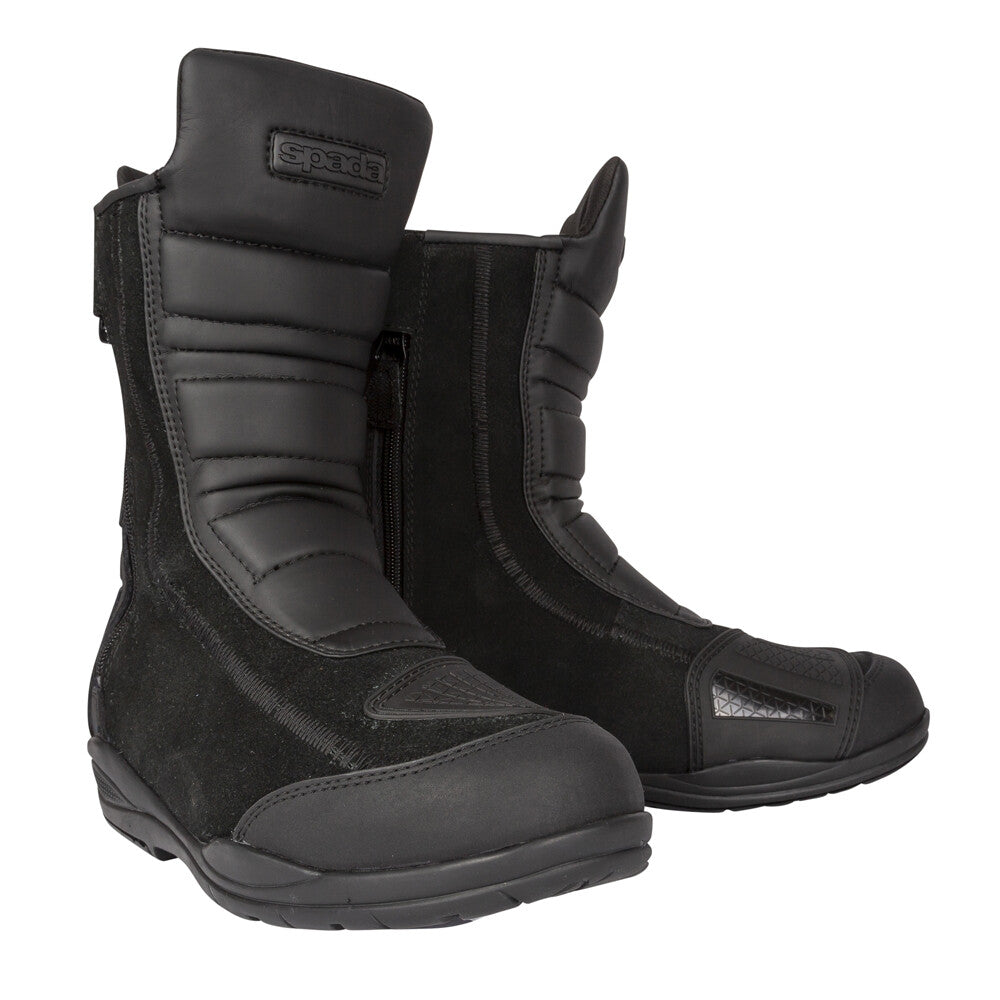Spada Roost Waterproof Motorcycle Motorbike Twin Zip Short Boots - Black