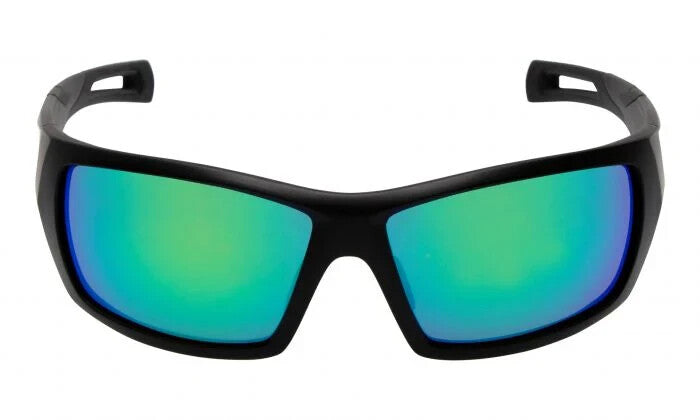 Ugly Fish RS6002 Motorcycle Motorbike Sunglasses - Matt Black Frame/Green Lens
