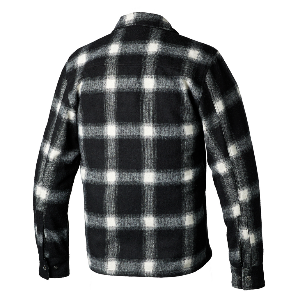 RST Brushed Wool CE Armoured Motorcycle Motorbike Riding Shirt Black White Check