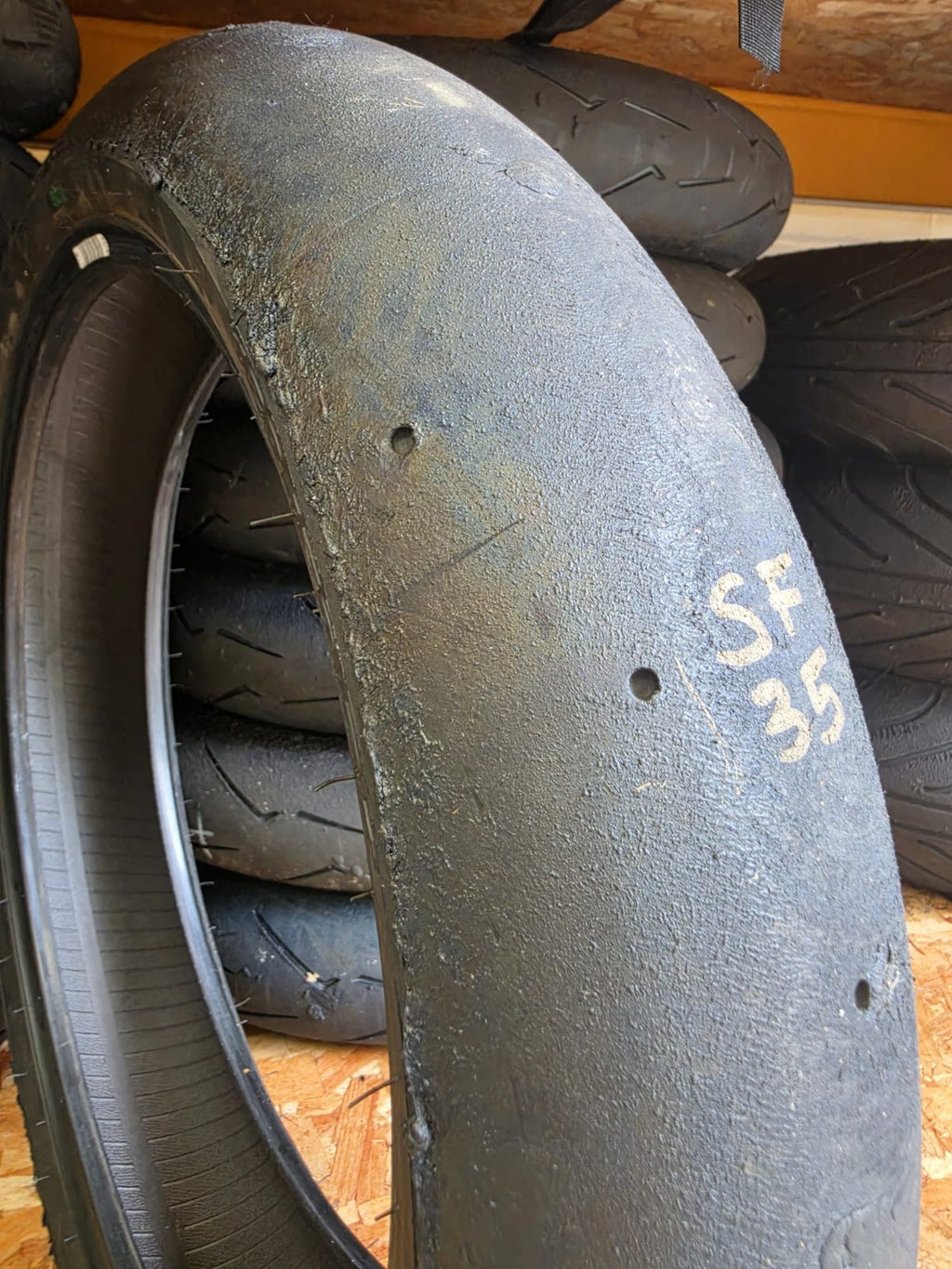 Pirelli Diablo Superbike SC1 120/70-17 Used BSB Scrub Motorcycle Tyre - SF35