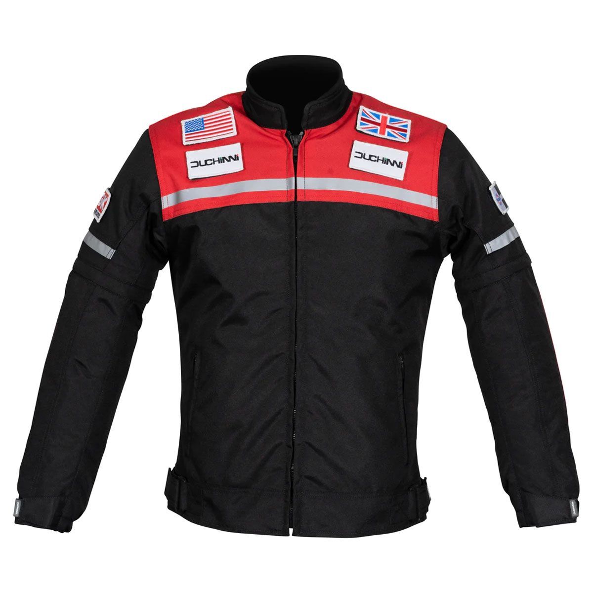 Duchinni Grid Kids Childs CEAA Motorcycle Motorbike Jacket Black Red
