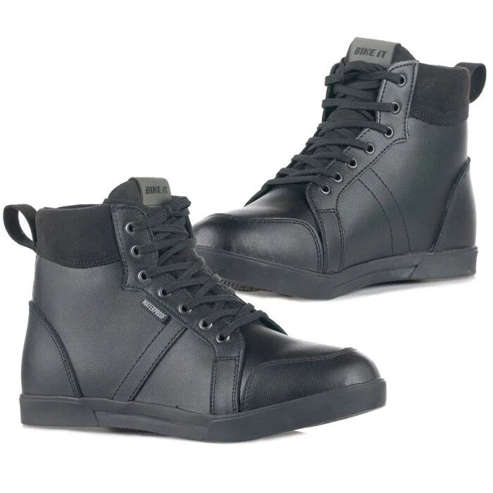 Bike It Sneeka Low-Cut Trainer Waterproof Leather Motorcycle Motorbike Boots