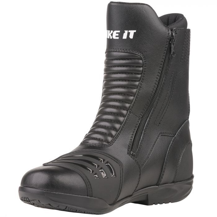 Bike It Preto Black Mid Length Waterproof Motorcycle Motorbike Boots