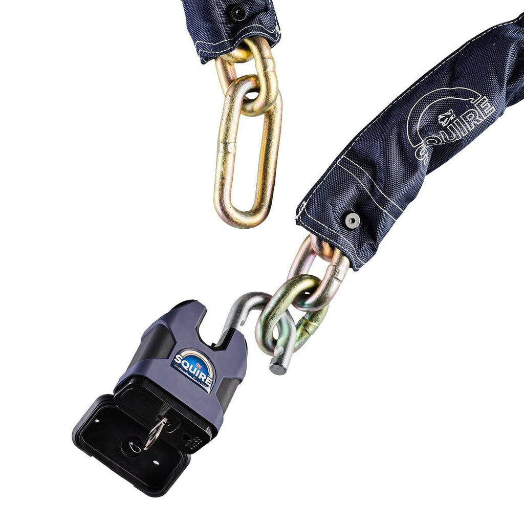 Motorcycle Squire Samson 16mm 1.5m Chain SS80CS Padlock Inc. Sold Secure - Gold