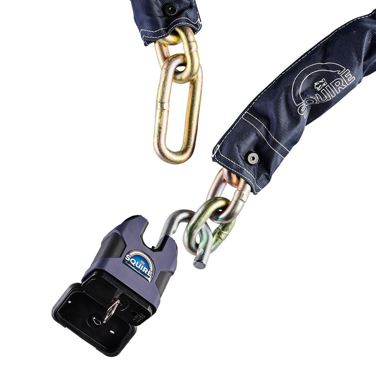 Motorcycle Squire Samson 16mm 1.5m Chain SS80CS Padlock Inc. Sold Secure - Gold