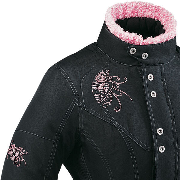 Ixon Ladies Vega Curl Waterproof Textile Motorcycle Motorbike Jacket Black Pink