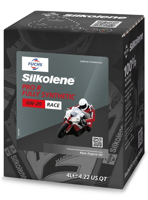 Silkolene Pro R 0W-20 Fully Synthetic 4T Motorcycle Performance Race Engine Oil