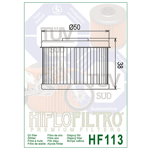 Hiflo Filtro HF113 Motorcycle Motorbike Oil Filter Replaces Honda 15412-HM5-010