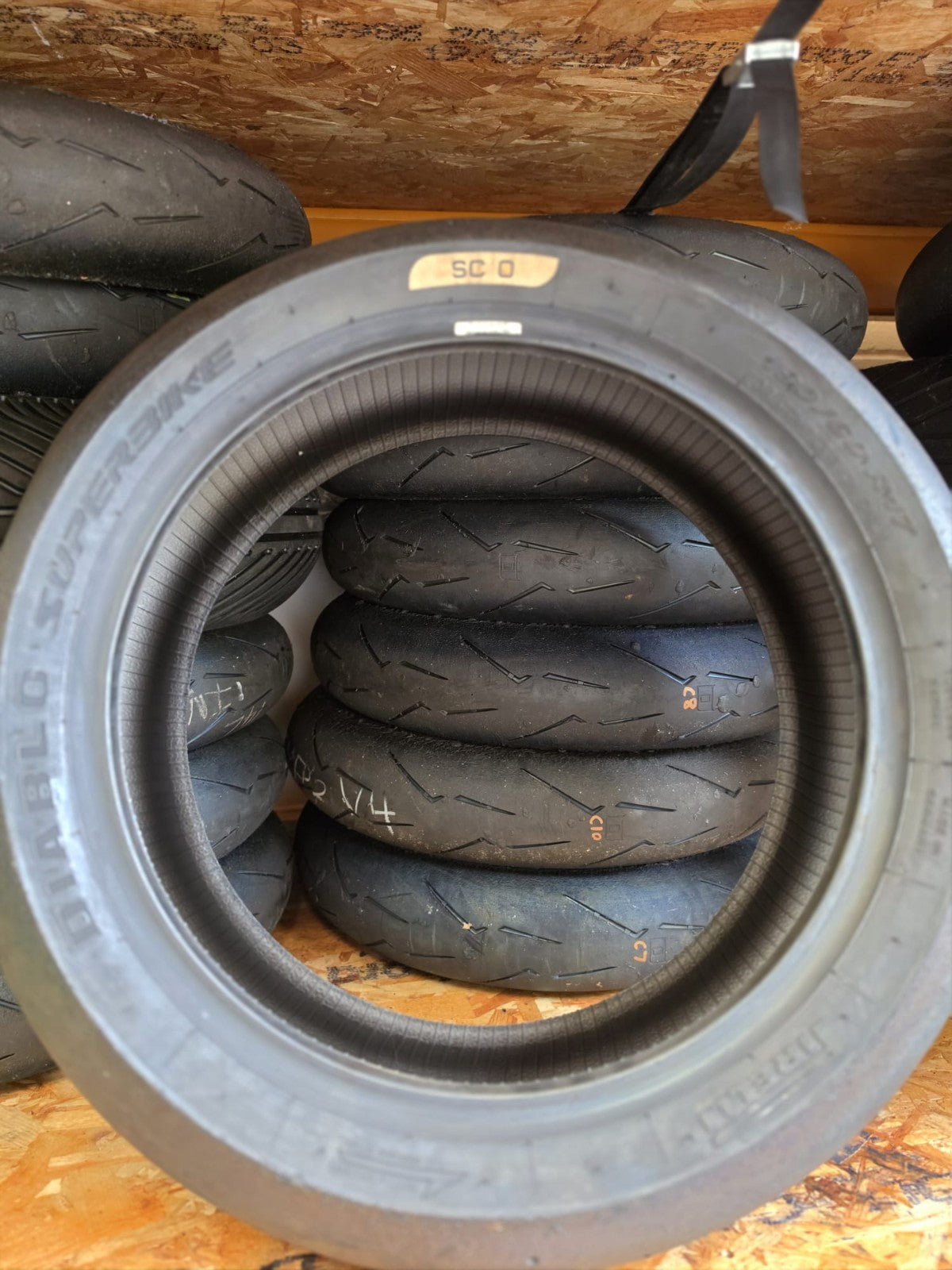 Pirelli Diablo Superbike SC0 190/60-17 Used BSB Scrub Motorcycle Tyre - SR6