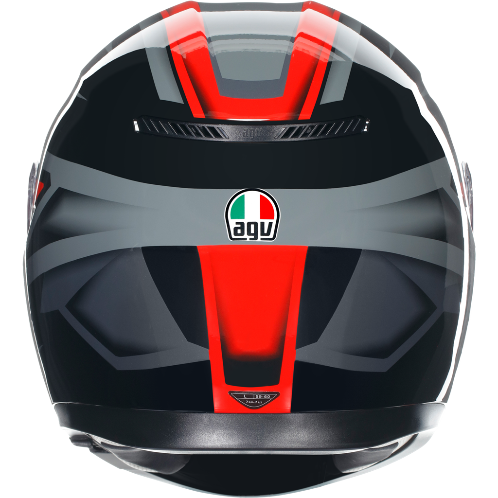 AGV K3 Compound Gloss Black Red ECE2206 Full Face Motorcycle Motorbike Helmet