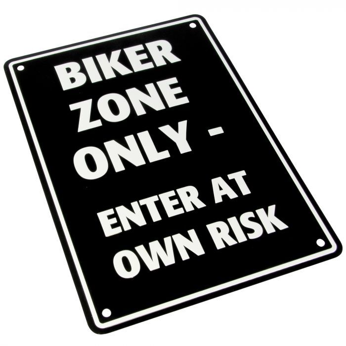 Bike It Motorcycle Motorbike Aluminium Bike Zone Only Parking Sign 205mm x 290mm