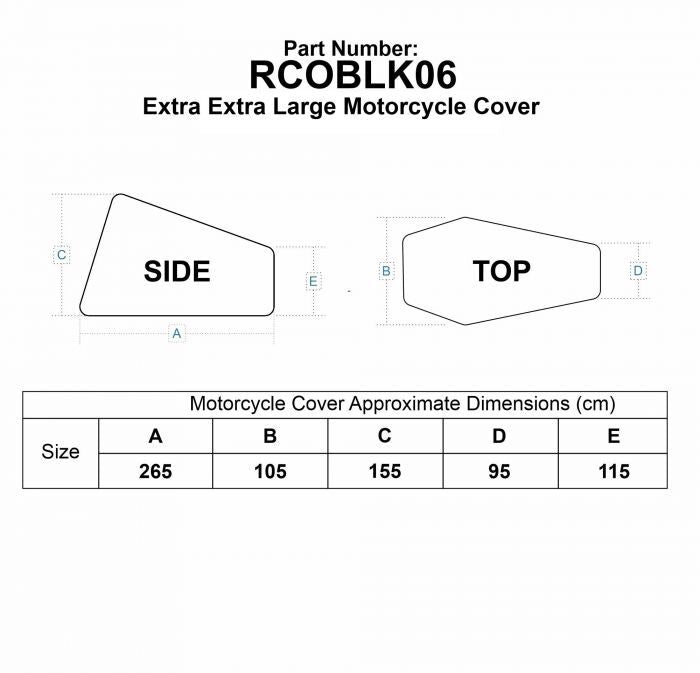 Bike It Nautica Outdoor Motorcycle Motorbike Black Rain Cover - XXL 2XL