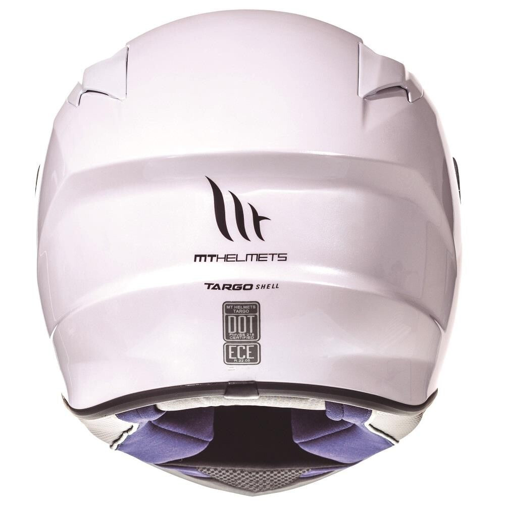 MT Targo Full Face Motorcycle Helmet Solid A0 Gloss Pearl White