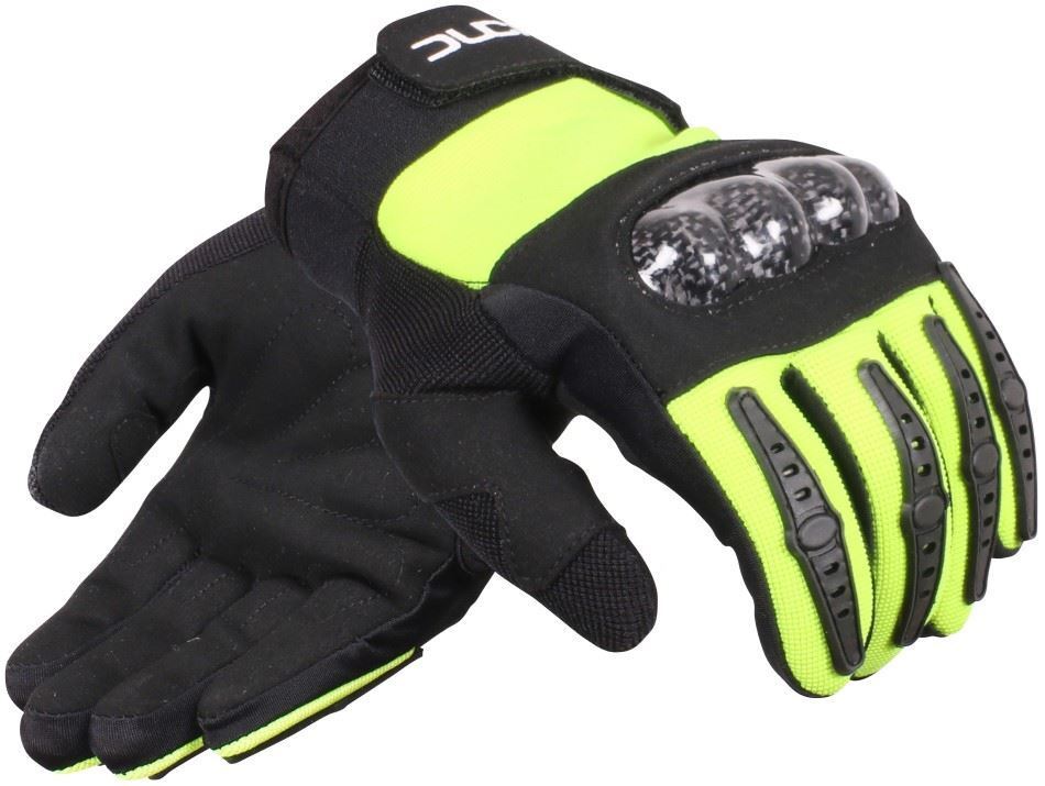 Duchinni Jago Kids Armoured Motorcycle Motorbike Gloves - Black/Flo Yellow