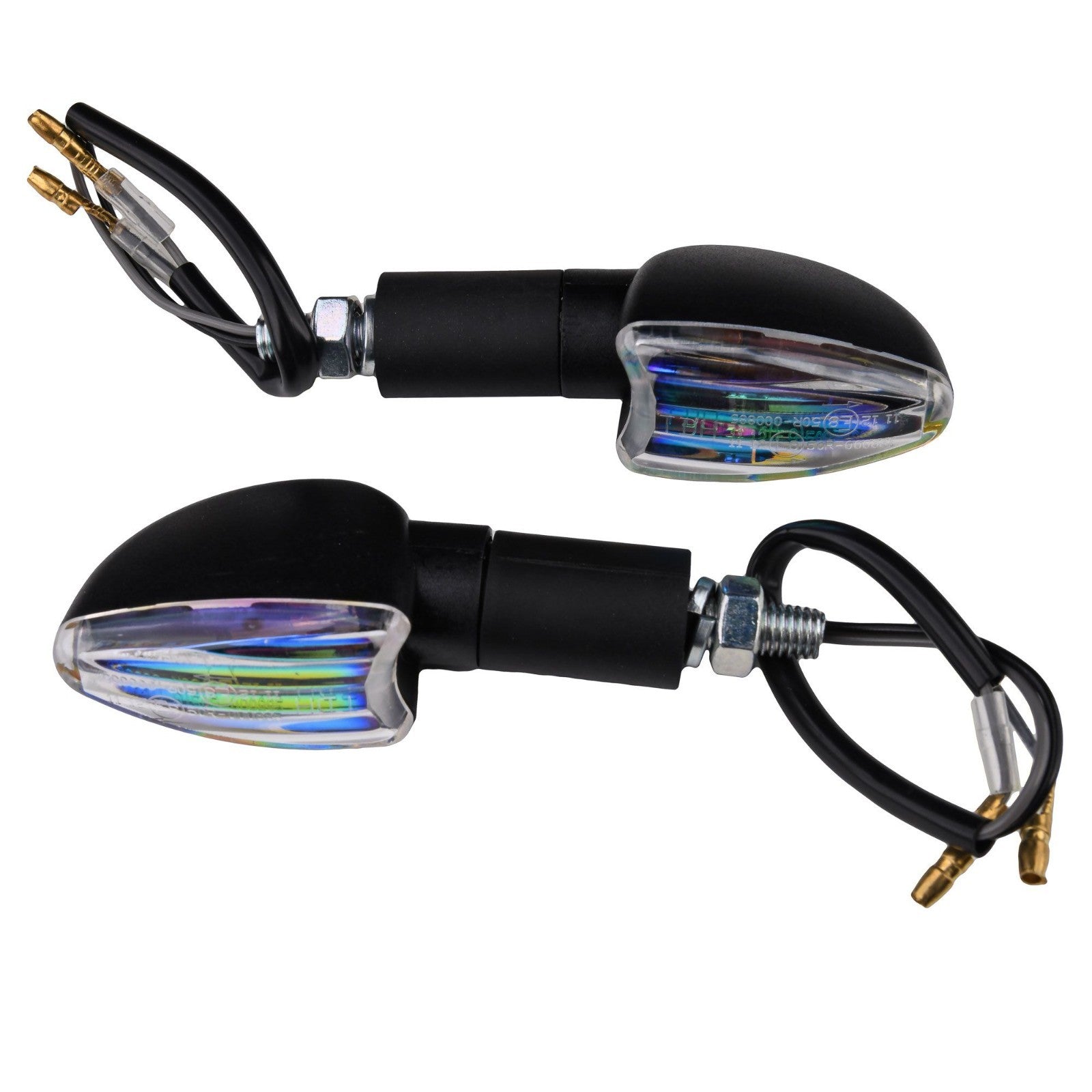 Bike It Long Stem Mini Spear Motorcycle Motorbike Indicators With Iridium Lens