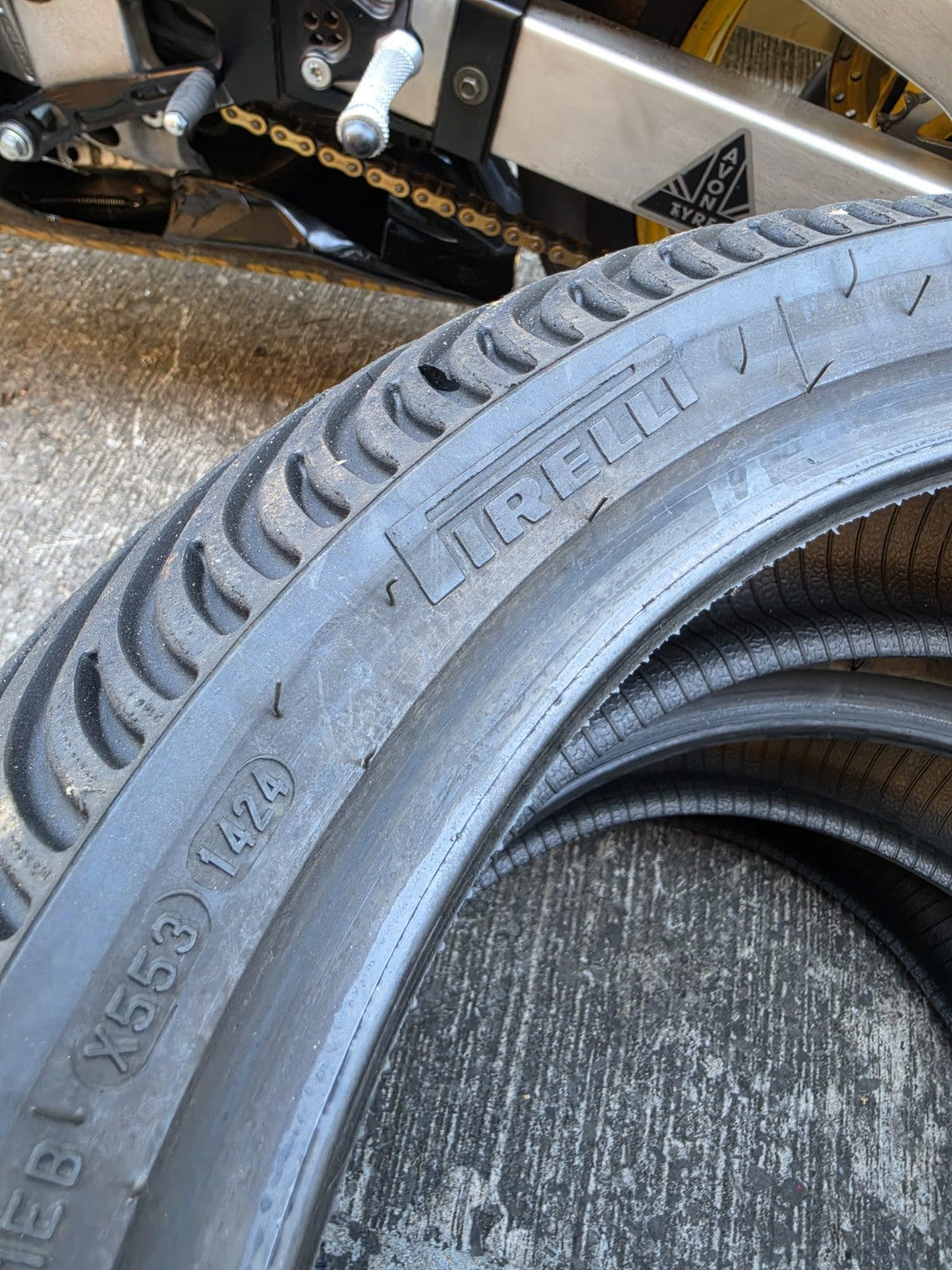 Pirelli Diablo Rain Rear SCR1 Part worn scub motorcycle tyre