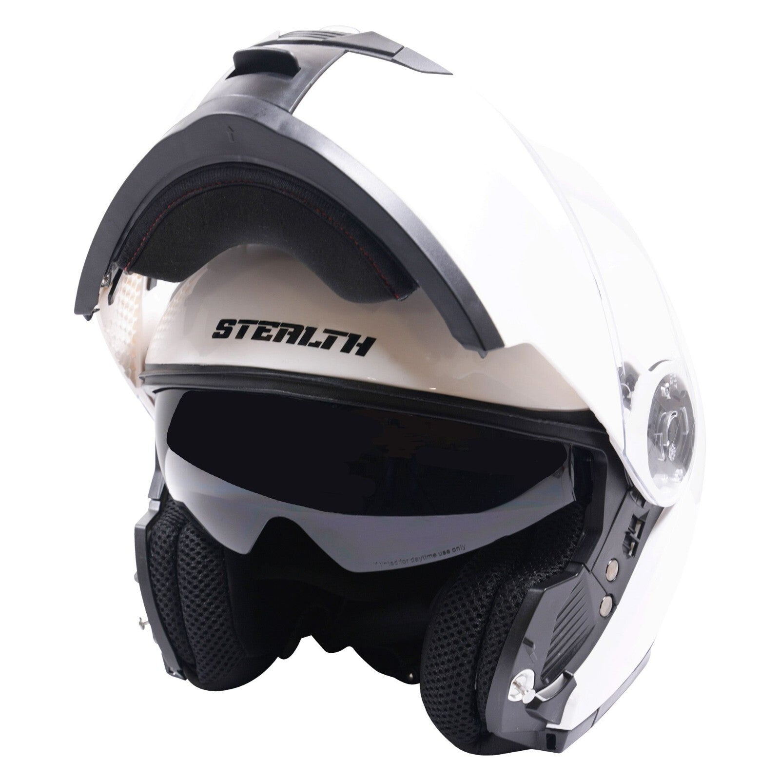 Stealth V159 ECE2206 Motorcycle Motorbike Flip Modular Helmet Plain Gloss White