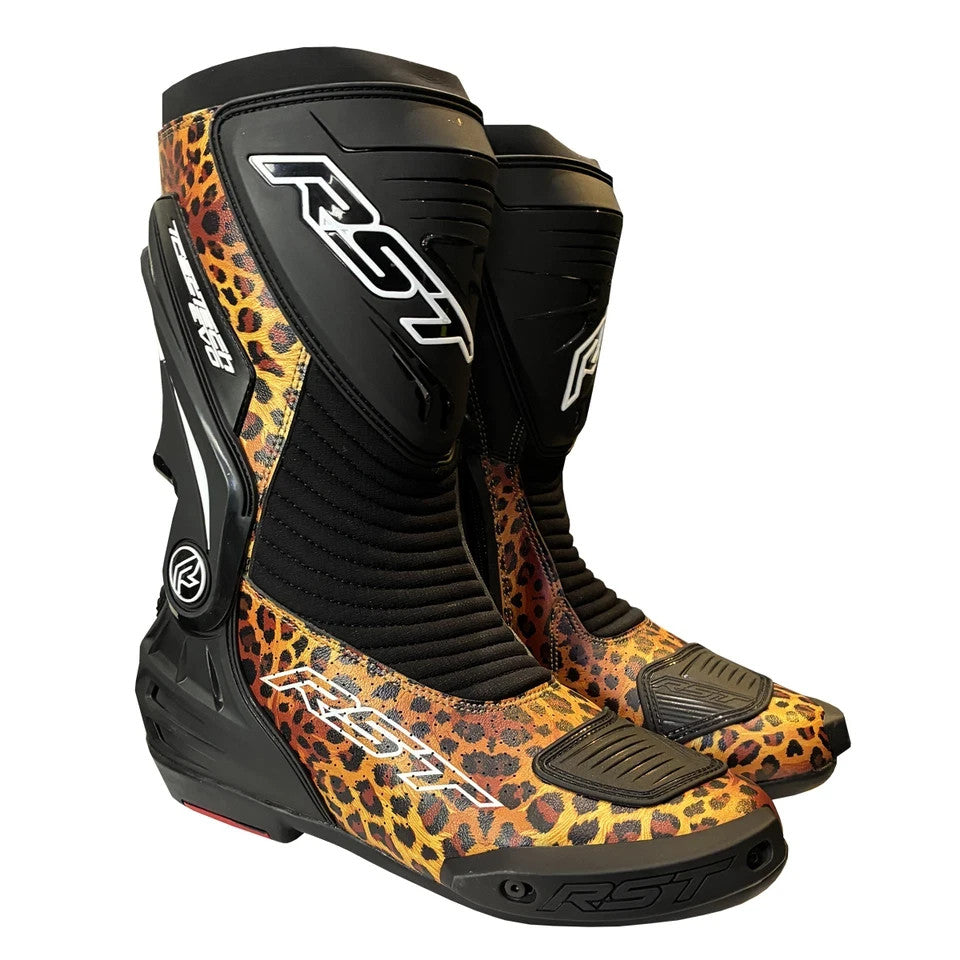RST Tractech Evo D3O Sports CE Motorcycle Motorbike Limited Leopard Print Boots