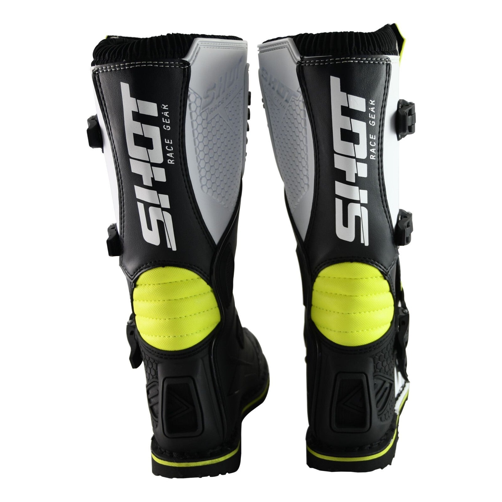 Shot X10 2.0 MX Motocross Boots Adult UK 11 - EU 46 - Black/White/Yellow