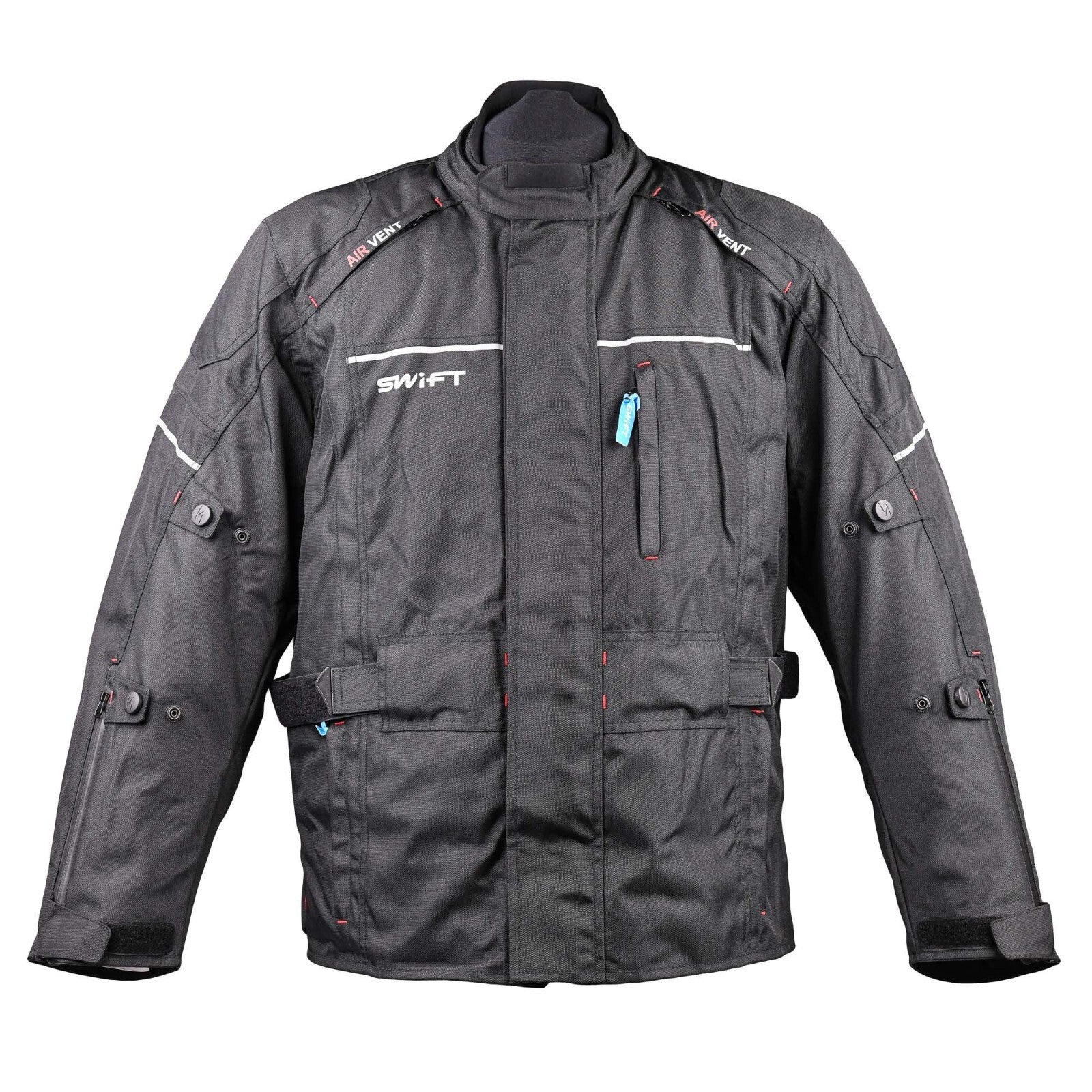 Swift S1 Textile Moto Motorcycle WaterProof Road Jacket - Black - XL & 2XL