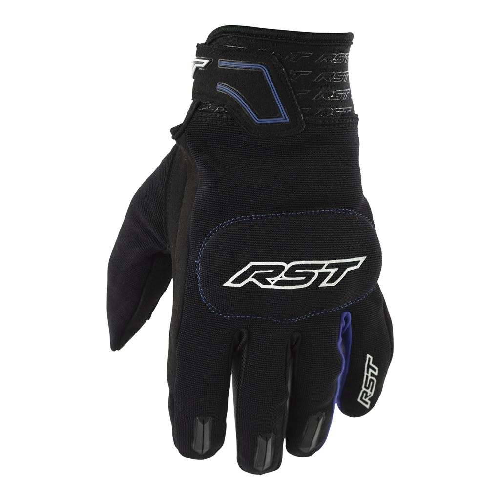 RST Rider CE Motorcycle Motorbike Short Lightweight Textile Gloves - Black Blue