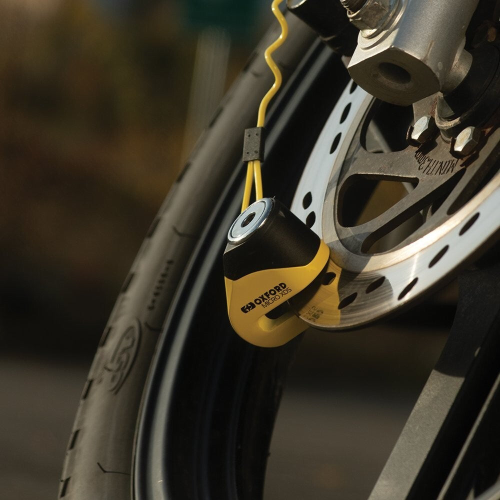 Oxford Scoot XD5 Scooter Brake Disc Lock 5mm Pin Motorcycle Black Yellow