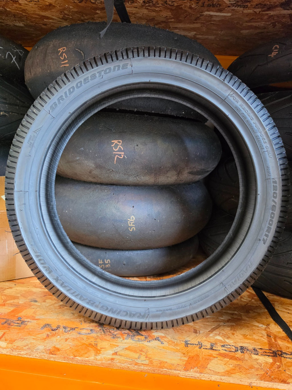Bridgestone Motorcycle Wet Tyres 120/70 17 + 190/55 17 New Unused Race Wet Set