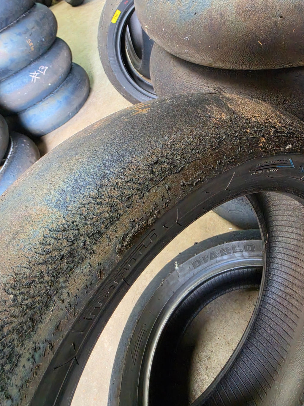 Pirelli Diablo Superbike SC0 190/60-17 Used BSB Scrub Motorcycle Tyre - SR14
