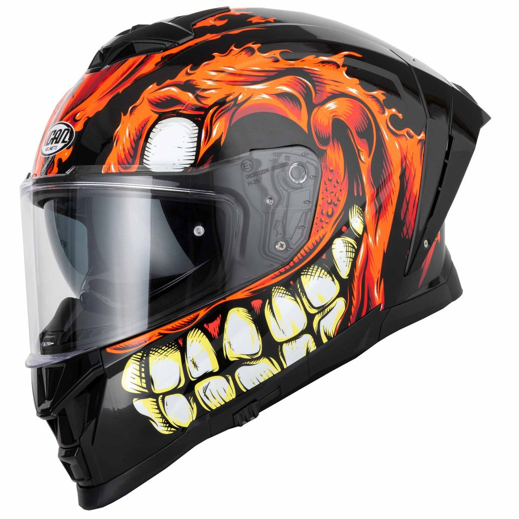 Vcan H162 Facestroke Red ECE2206 ACU Gold Motorcycle Motorbike Full Face Helmet