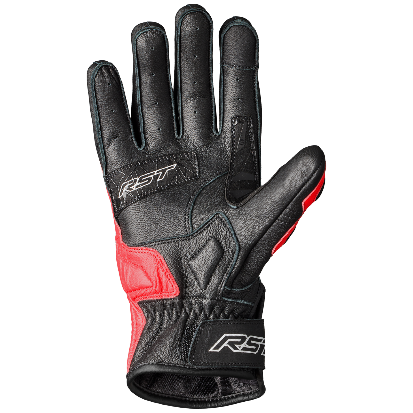 RST Stunt III CE Leather Mid Sport Motorcycle Motorbike Gloves Red Blue White