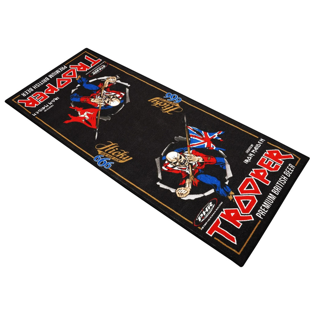 BikeTek Iron Maiden Hicky Trooper Motorbike Workshop XL Rubber Backed Garage Mat