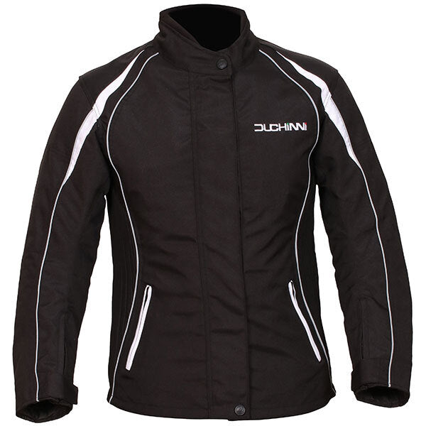 Duchinni Ladies Vienna Motorcycle Motorbike Waterproof Textile Jacket Blk White