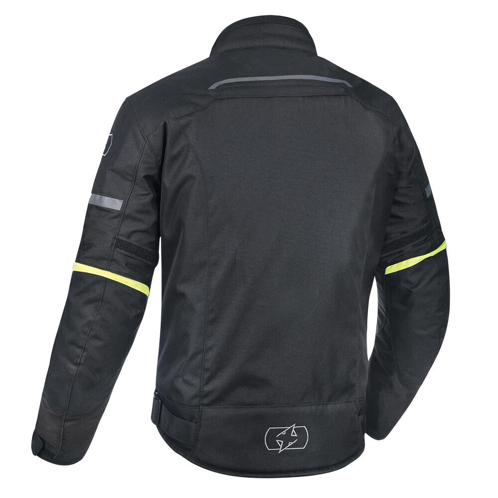 Oxford Toledo 2.0 Waterproof Textile Motorcycle Motorbike Jacket Black Fluo