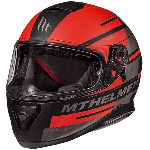 MT Thunder 3 SV Pitlane Motorcycle Motorbike Full Face Helmet Matt Red / Black