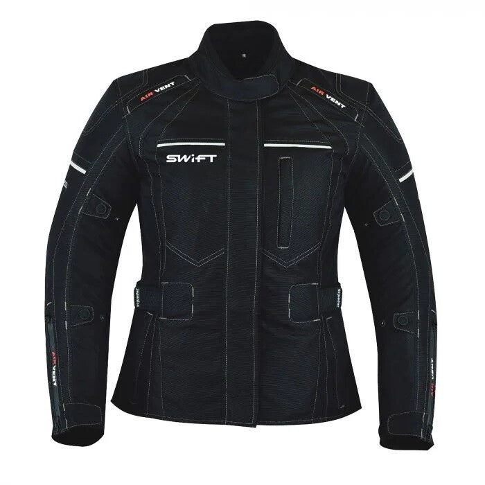 Swift S1 Waterproof Motorcycle Motorbike Textile Road Jacket - Black