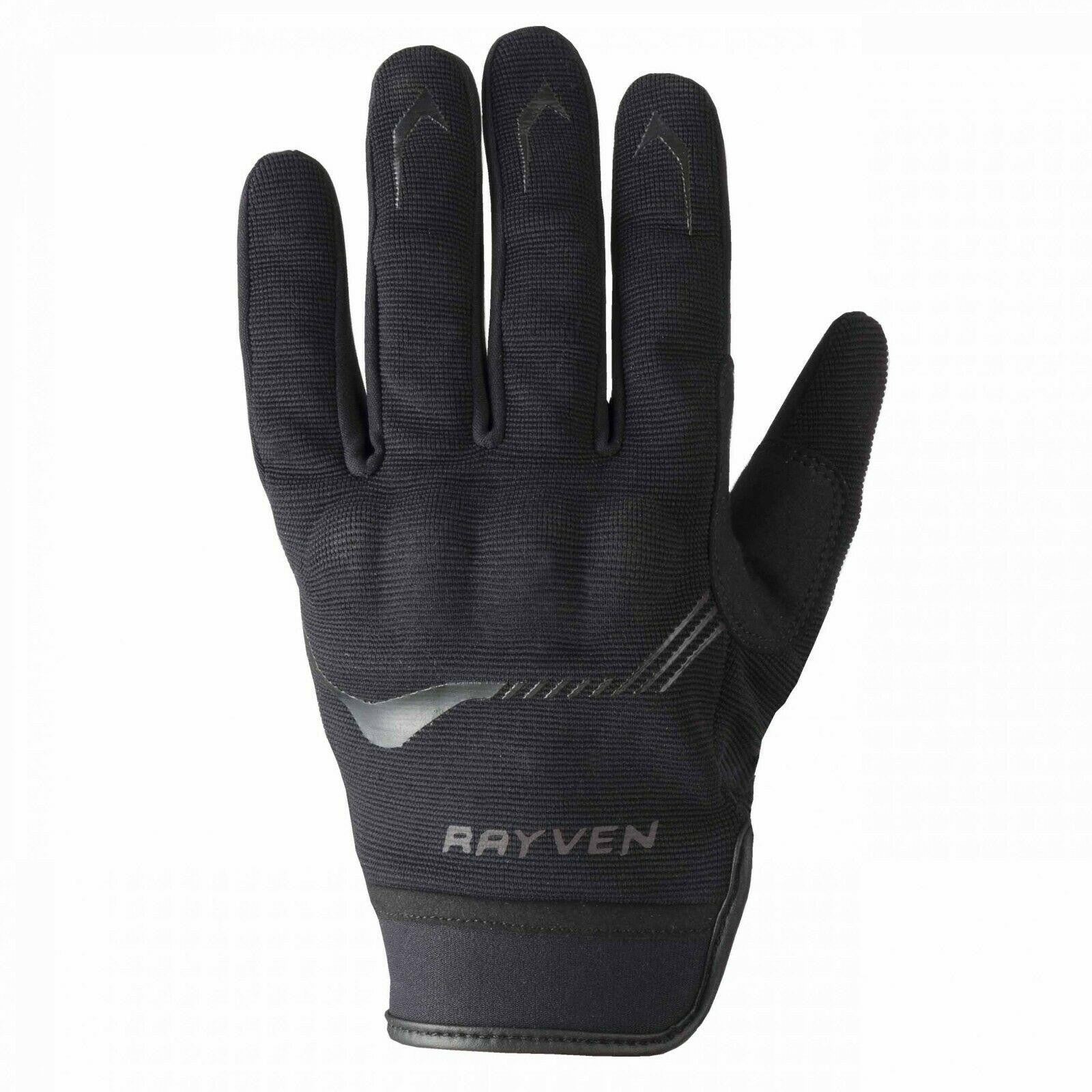 Rayven City CE Approved Short Softshell Motorcycle Motorbike Glove - Black