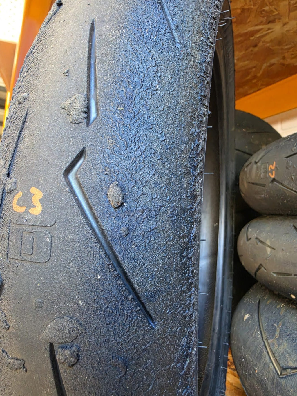 Pirelli Diablo Supercorsa SC1 V4 120/70-17 part worn front BSB scrub tyre