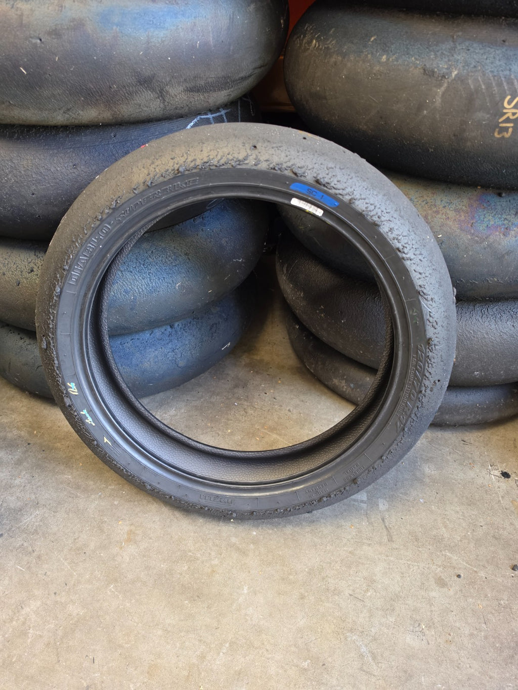 Pirelli Diablo Superbike SC1 125/70-17 Used BSB Scrub Motorcycle Tyre - FS2